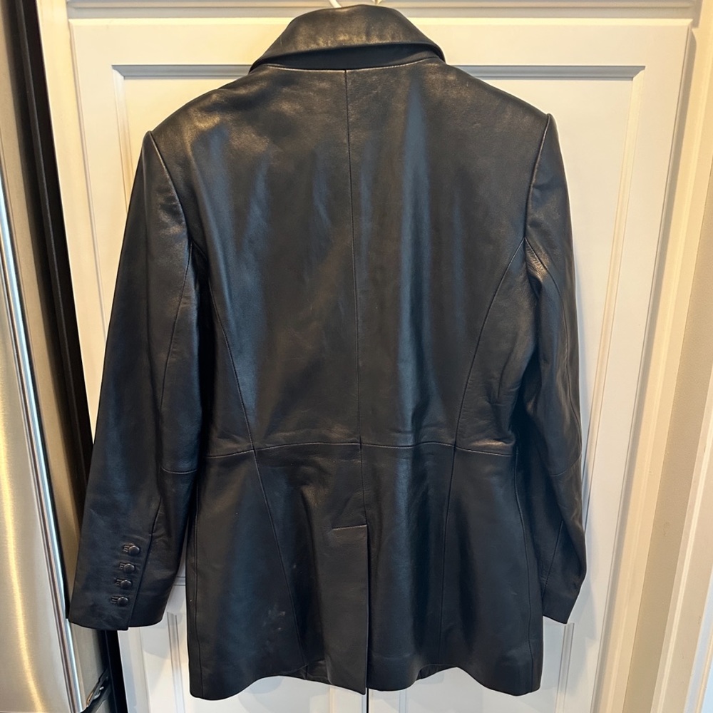 NWOT Walter Baker Black 100% Lamb Leather Blazer Size XL - Picture 16 of 16